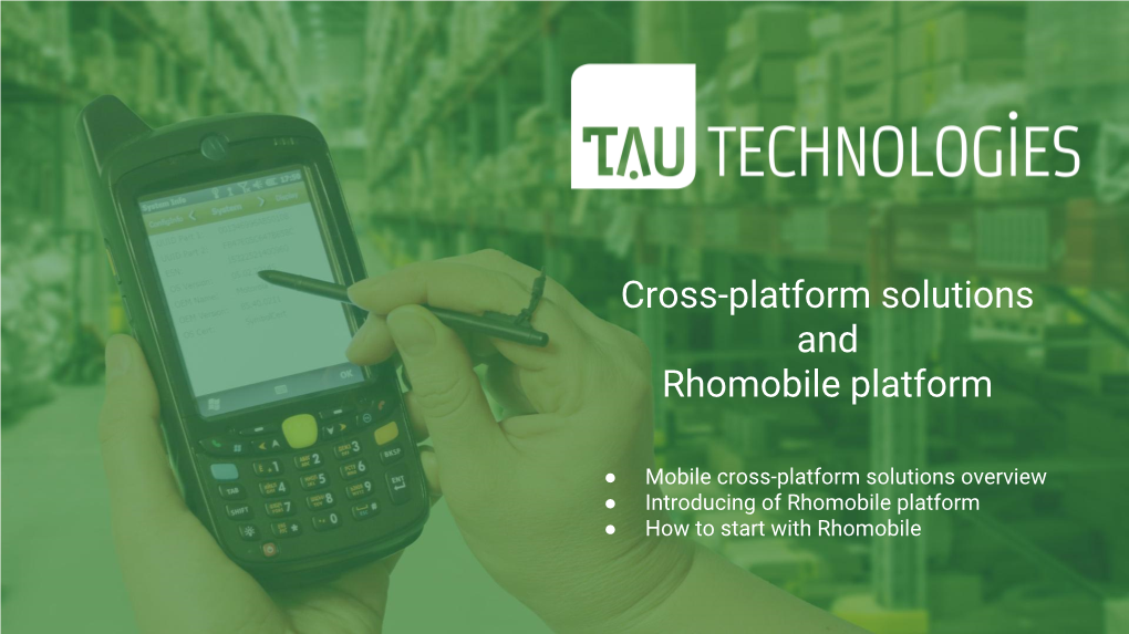 Cross-Platform Solutions and Rhomobile Platform