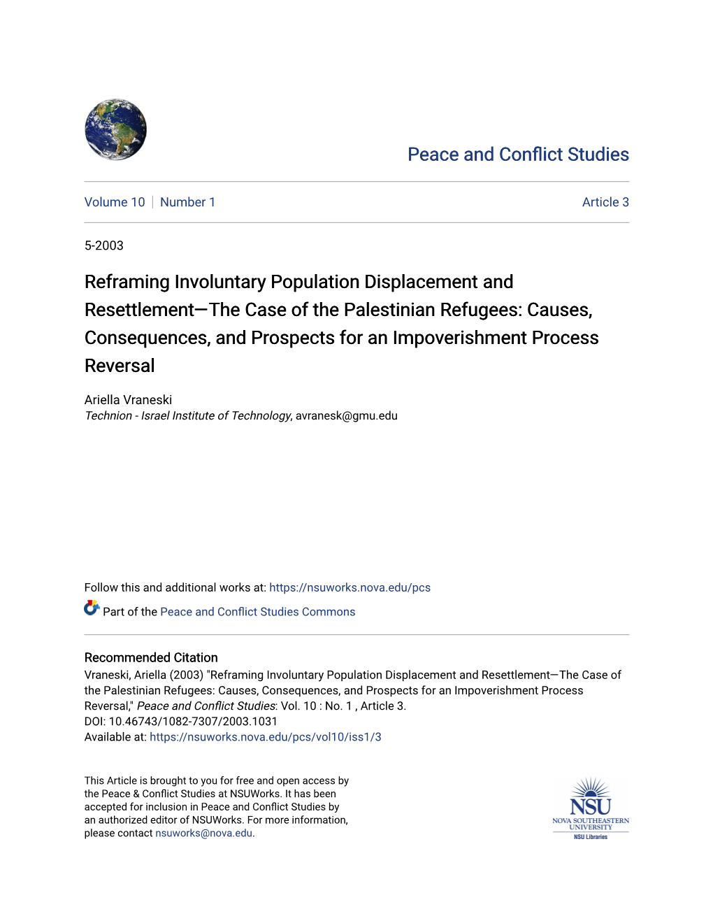 Reframing Involuntary Population Displacement And