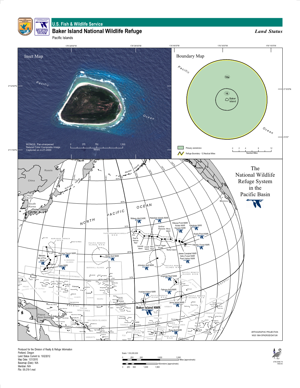 Baker Island National Wildlife Refuge Land Status Pacific Islands