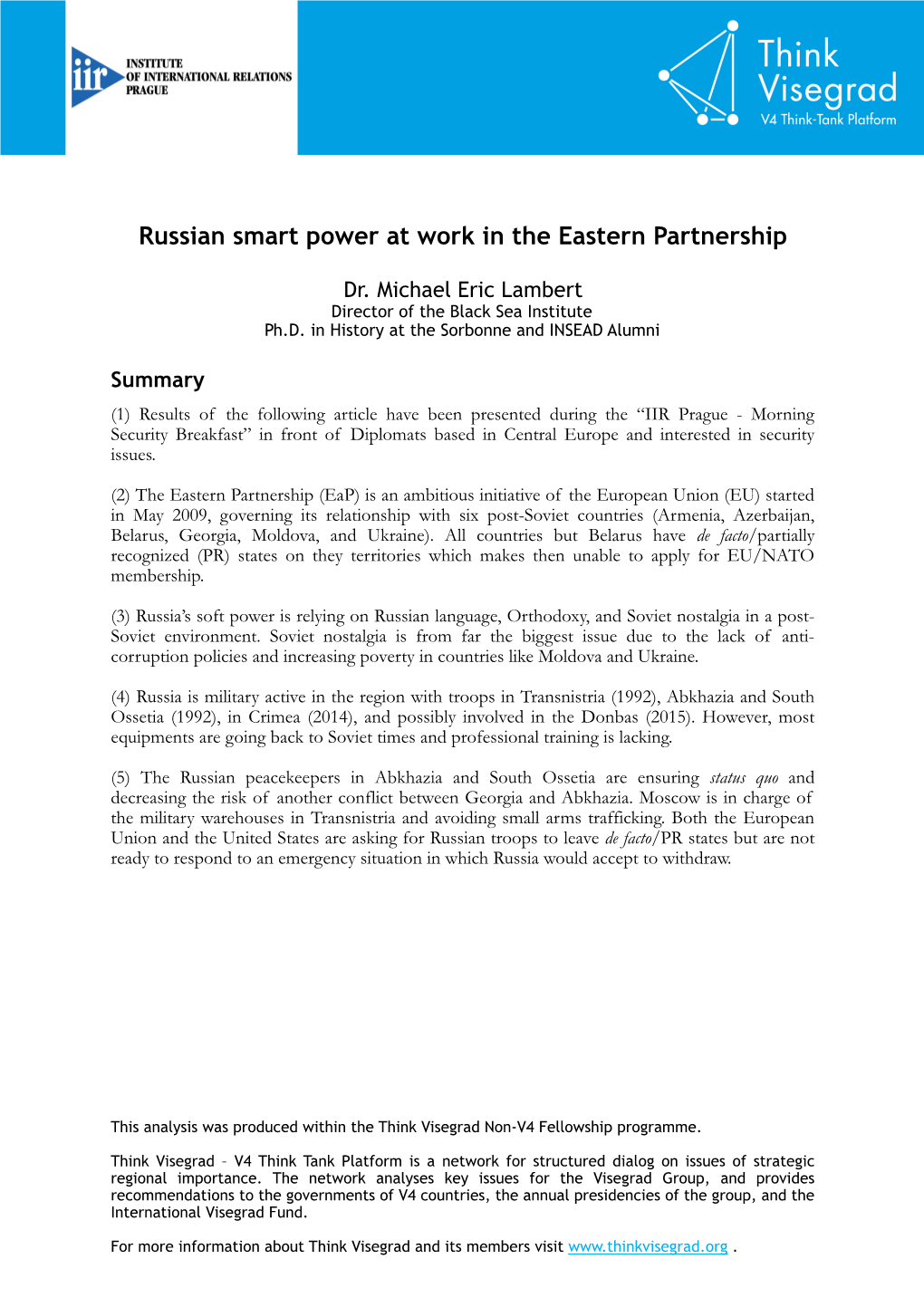 Russian Smart Power at Work in the Eastern Partnership