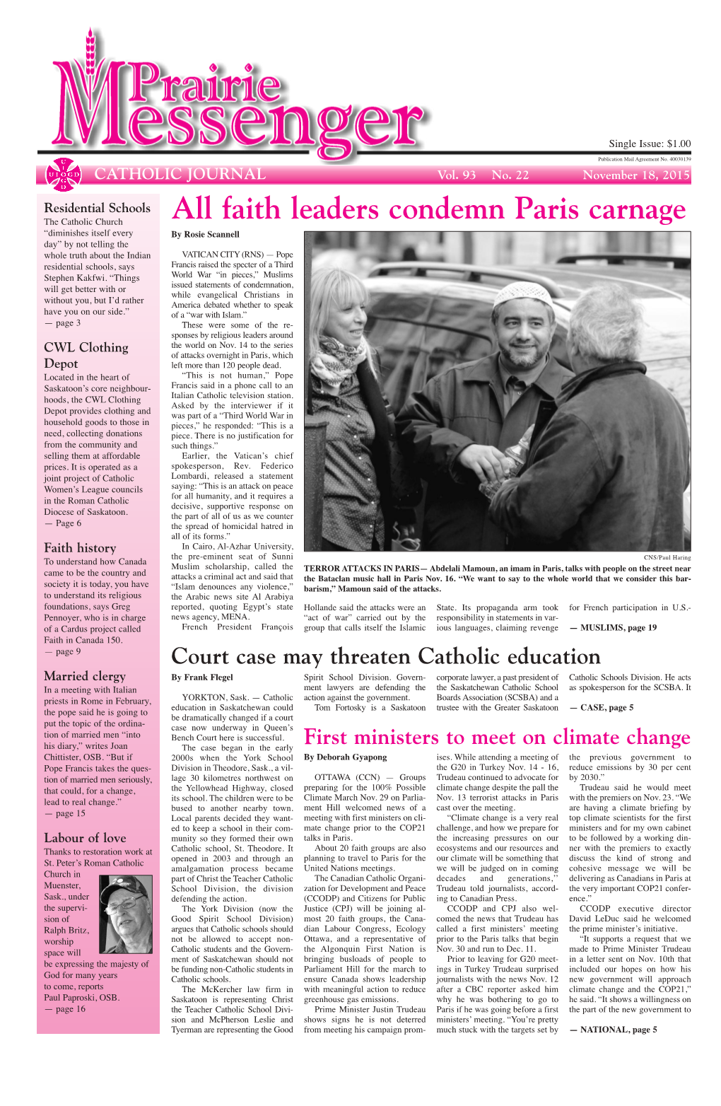 All Faith Leaders Condemn Paris Carnage