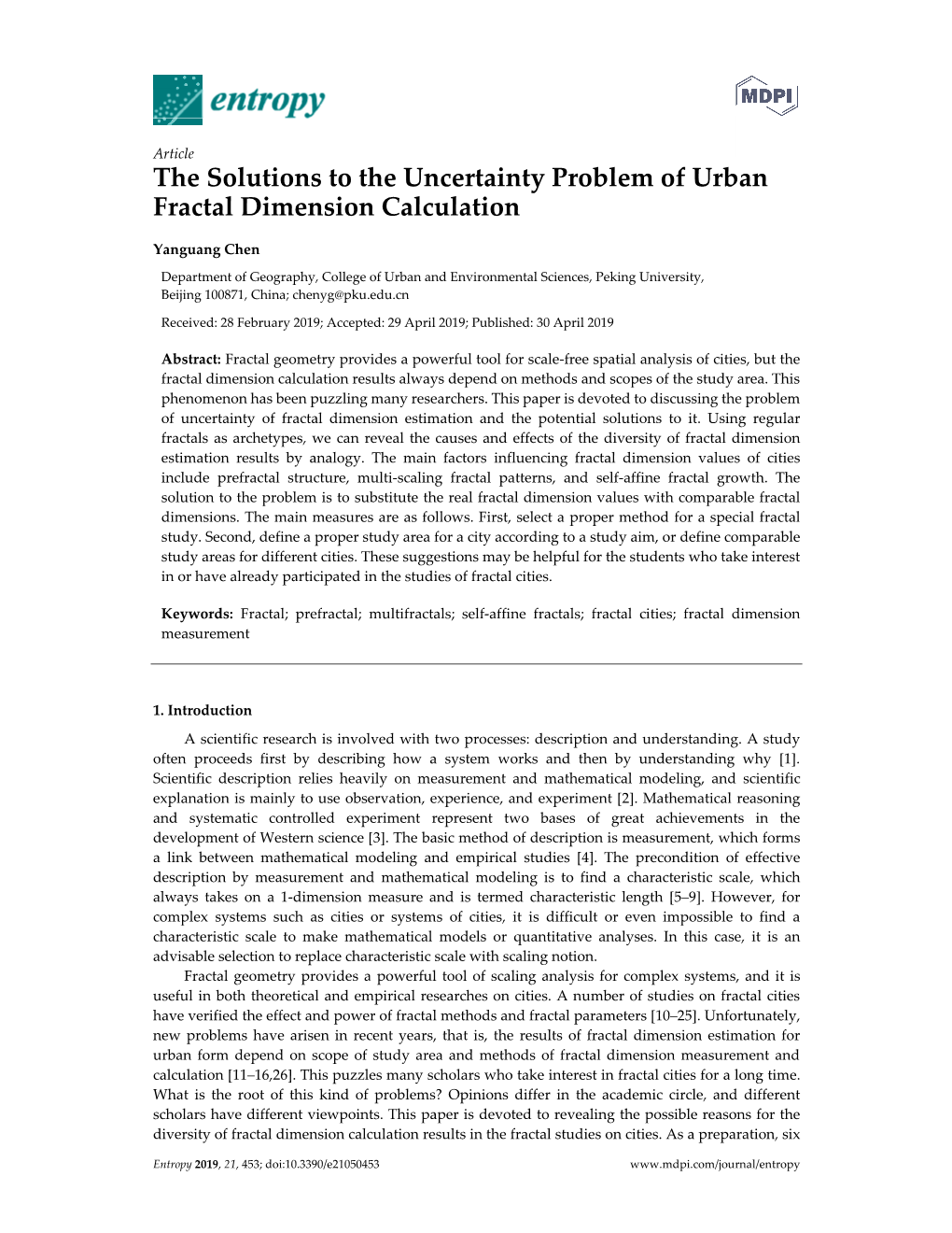 The Solutions to the Uncertainty Problem of Urban Fractal Dimension Calculation