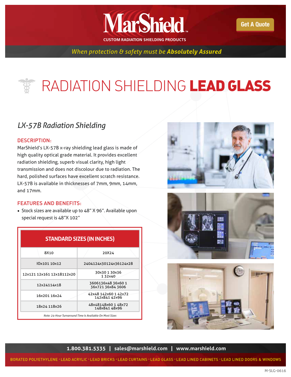 Radiation Shielding Lead Glass