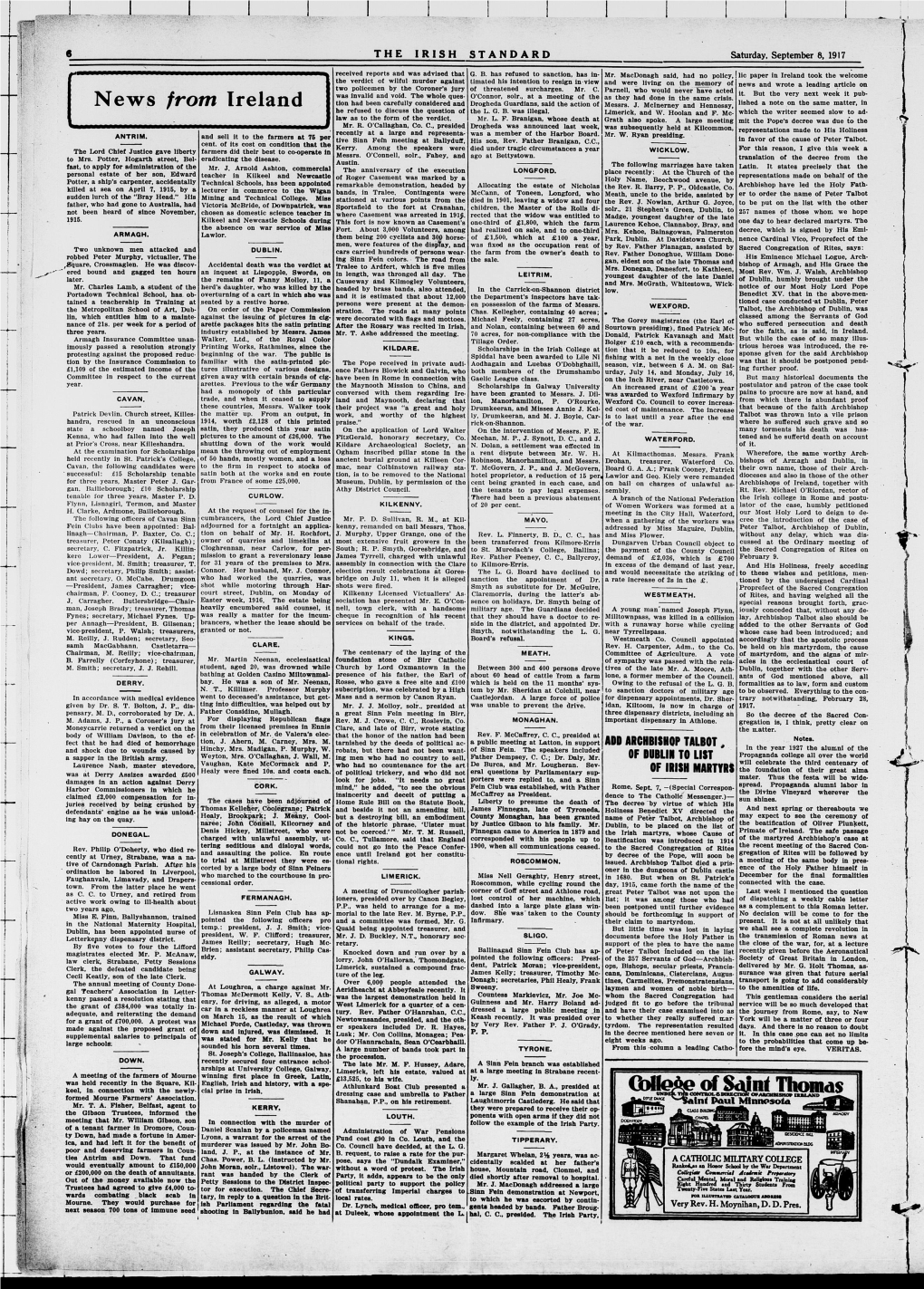 The Irish Standard. (Minneapolis, Minn. ; St. Paul, Minn.), 1917-09-08, [P ]