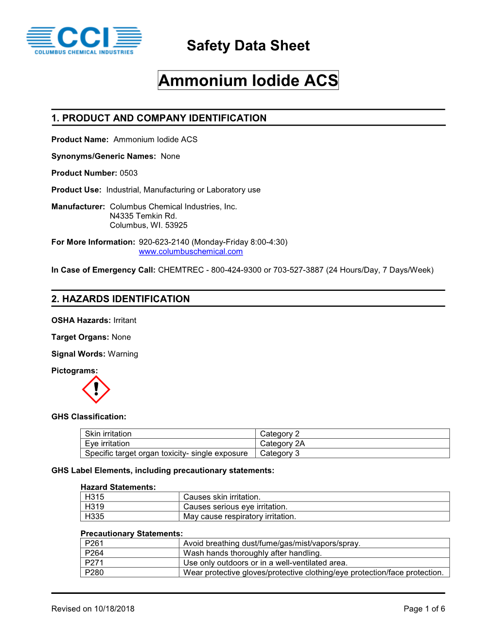 Ammonium Iodide ACS