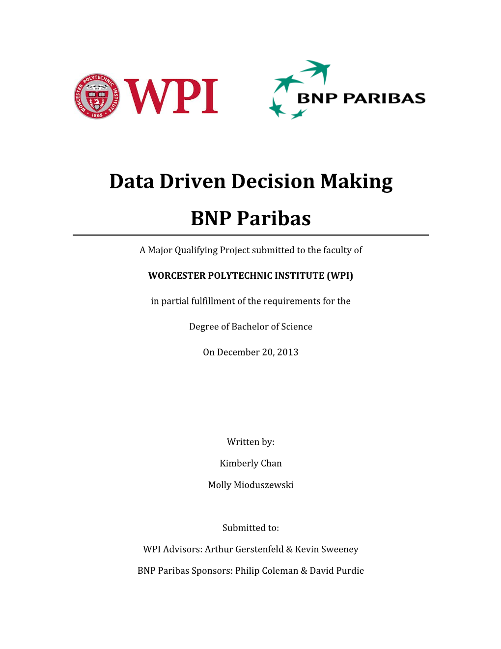 Data Driven Decision Making BNP Paribas