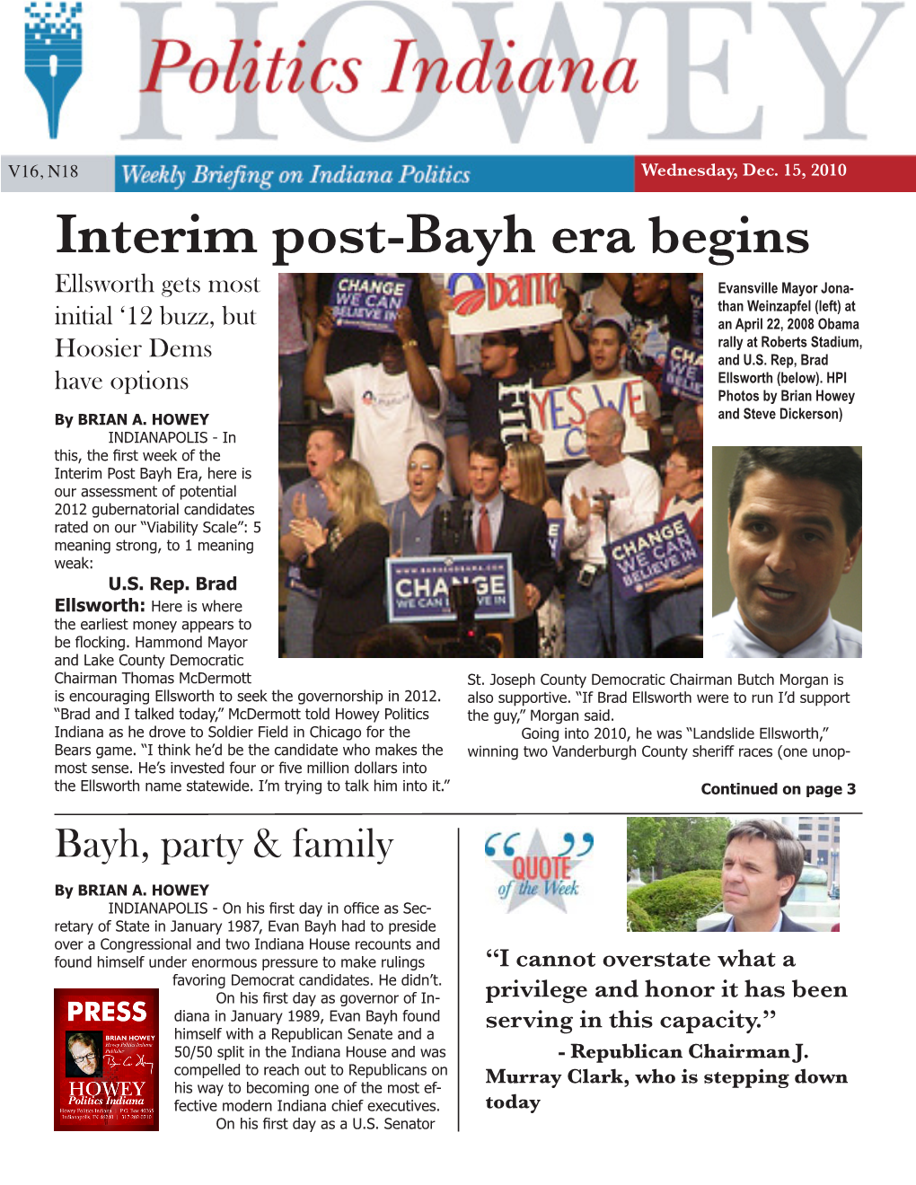 Interim Post-Bayh Era Begins