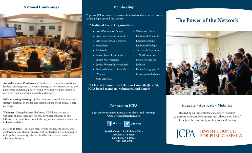 The Power of the Network 16 National Jewish Organizations