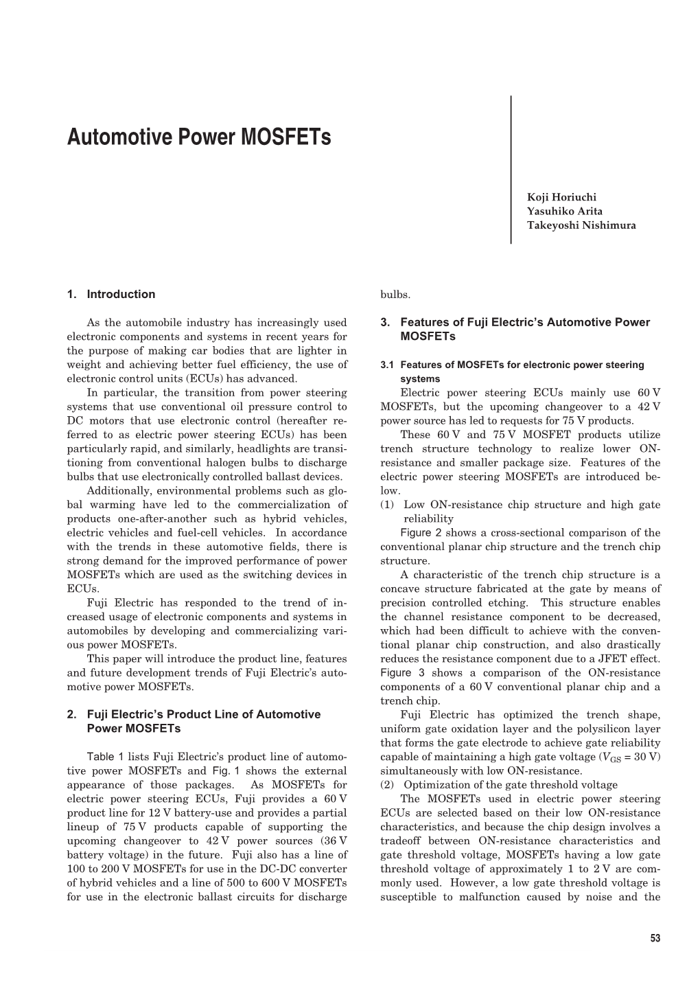 Automotive Power Mosfets