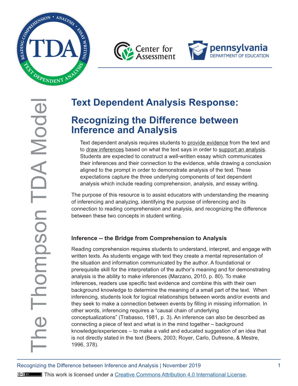 Recognizing the Difference Between Inference and Analysis