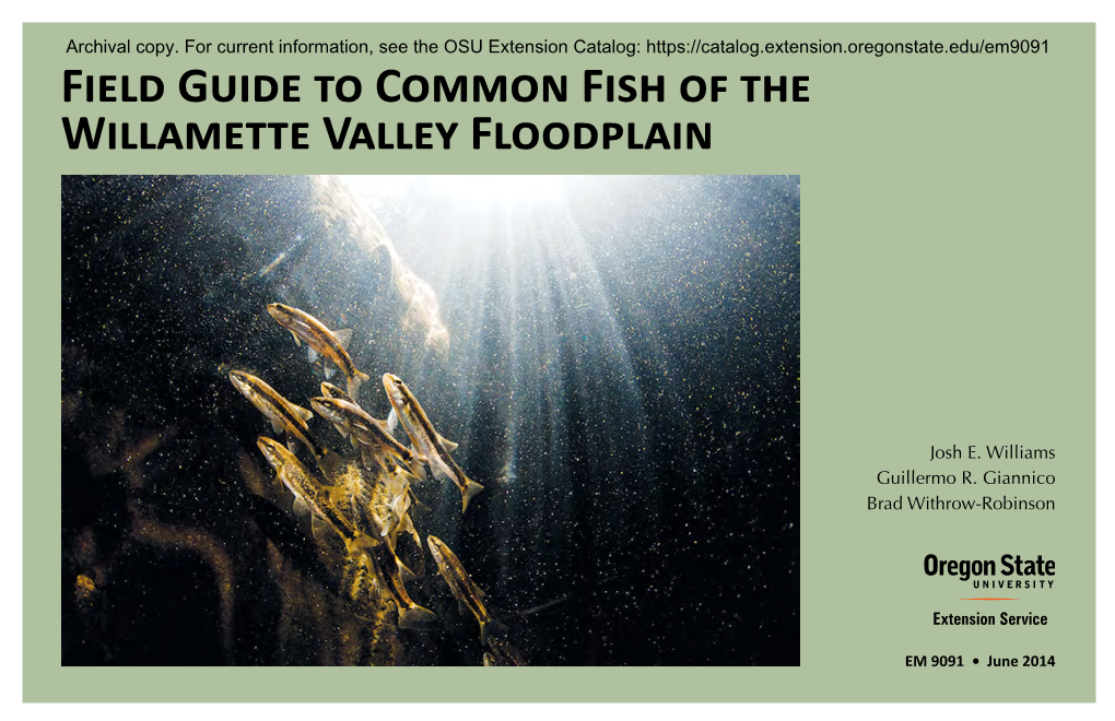 Field Guide to Common Fish of the Willamette Valley Floodplain