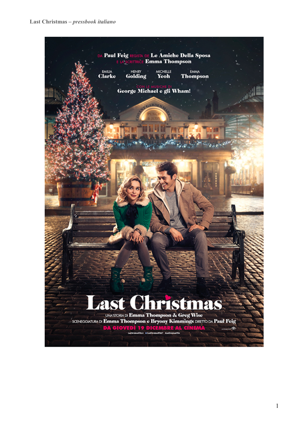 Last Christmas – Pressbook Italiano