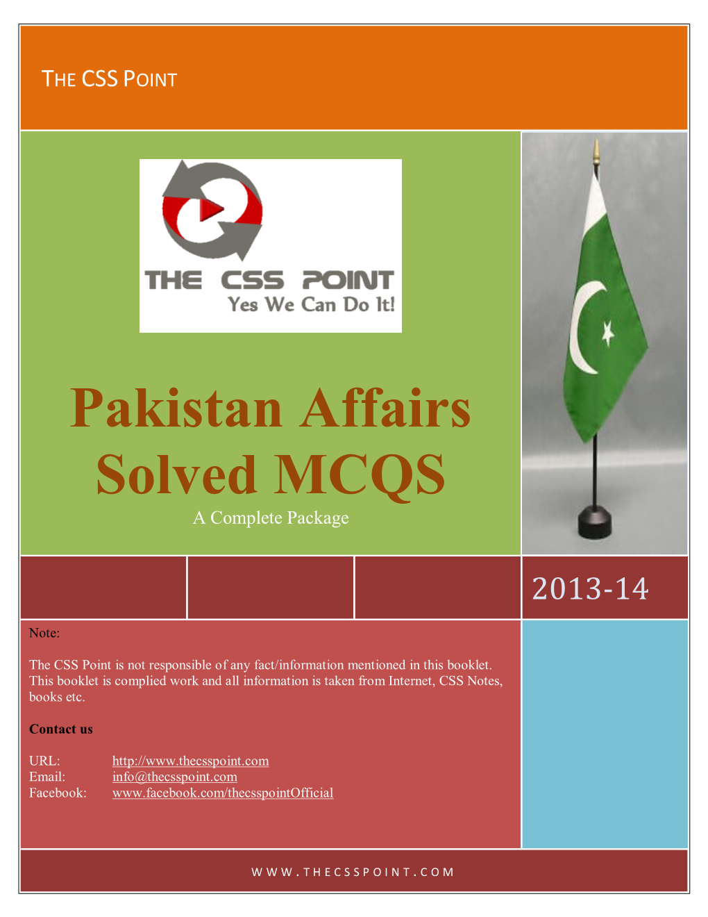 Pakistan Affairs CSS Solved MCQS