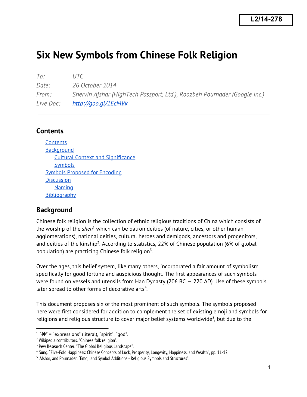 Six New Symbols from Chinese Folk Religion