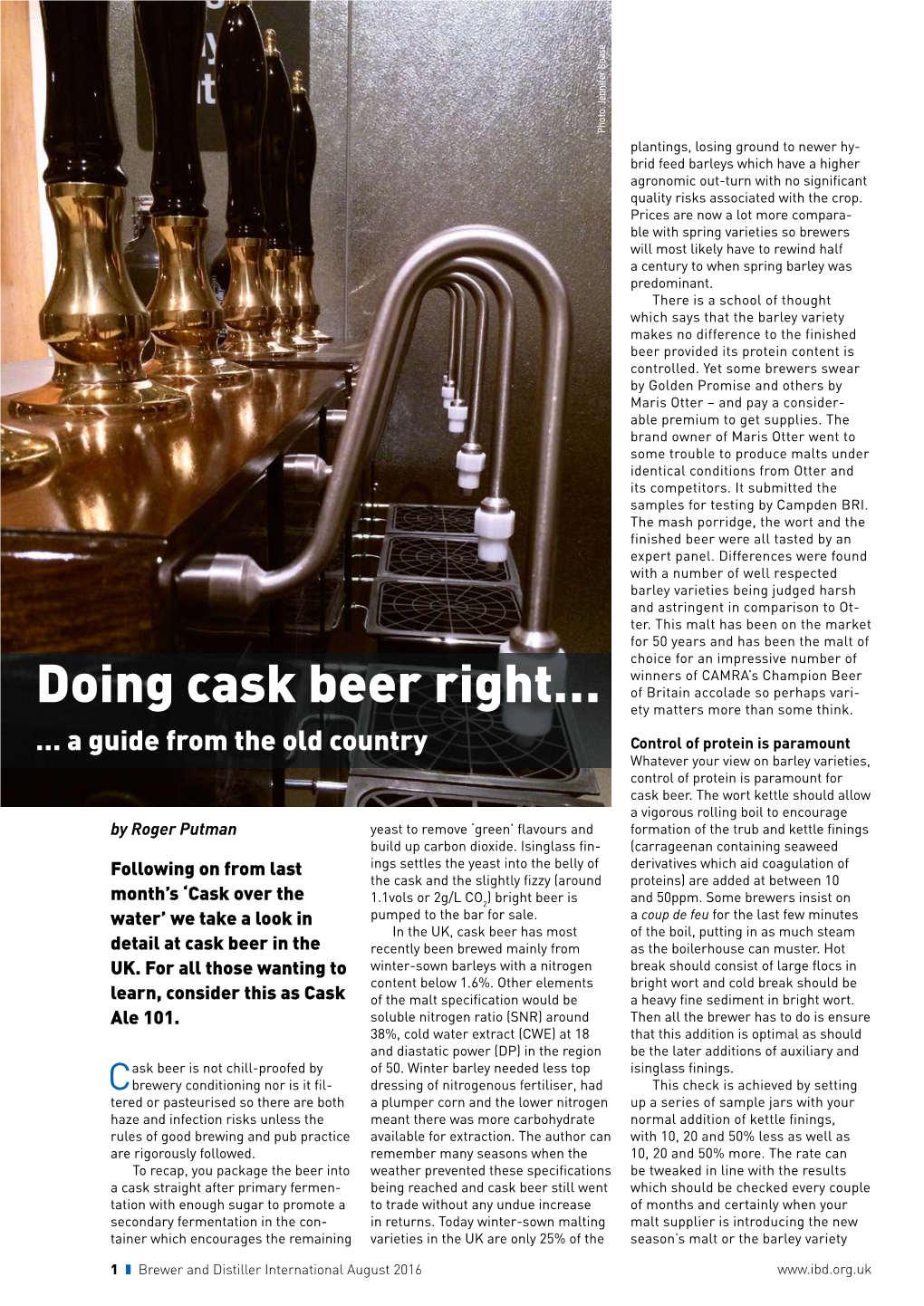 Doing Cask Beer Right… of Britain Accolade So Perhaps Vari- Ety Matters More Than Some Think