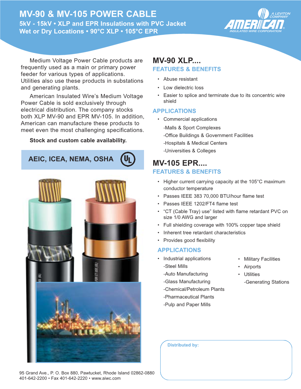 Mv-90 & Mv-105 Power Cable