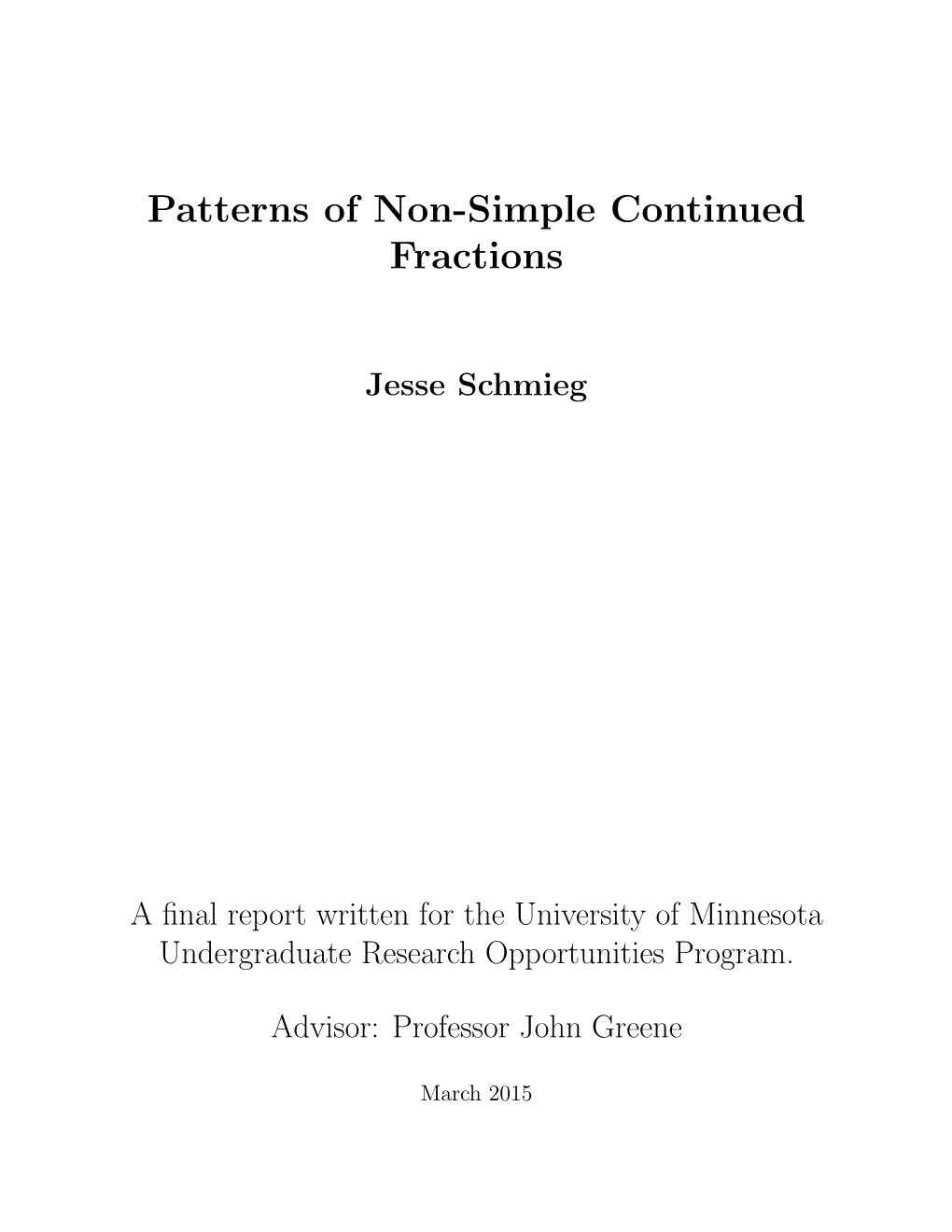 Patterns of Non-Simple Continued Fractions