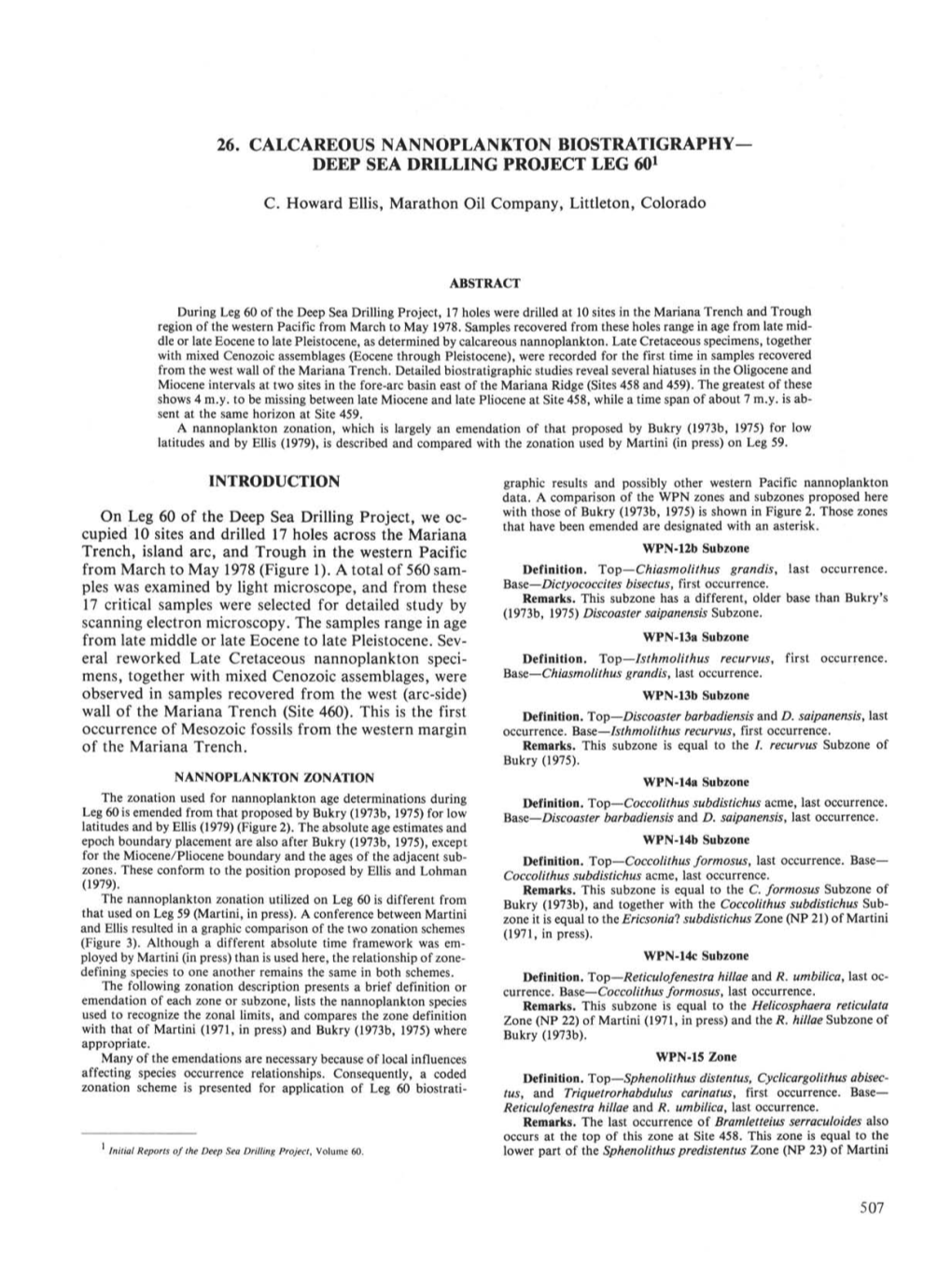 26. Calcareous Nannoplankton Biostratigraphy—Deep Sea Drilling