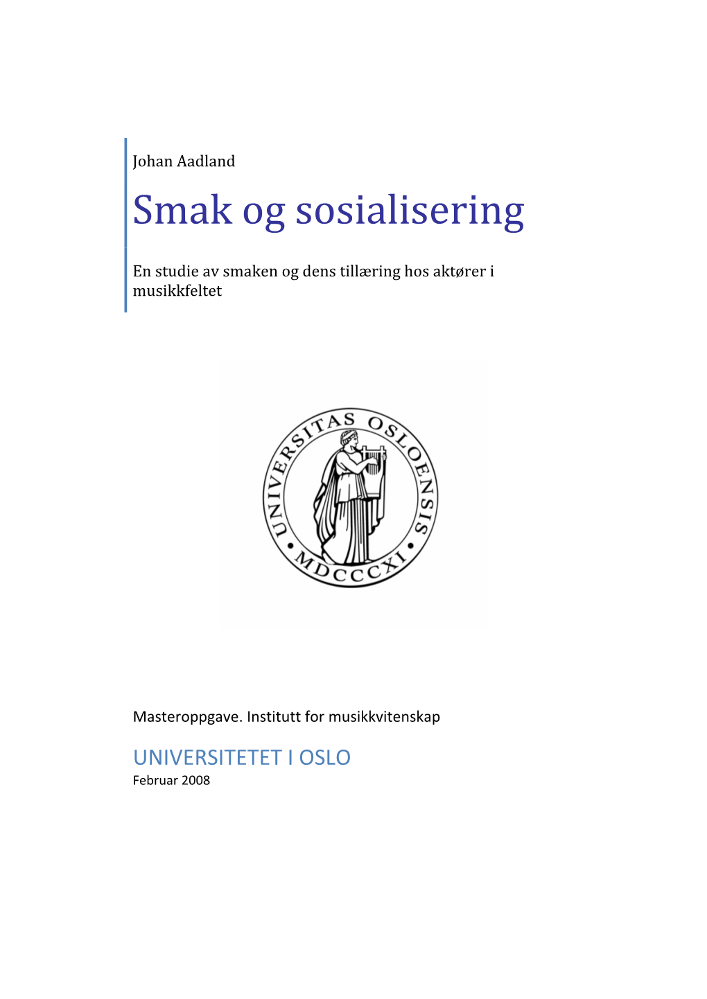 Smak Og Sosialisering