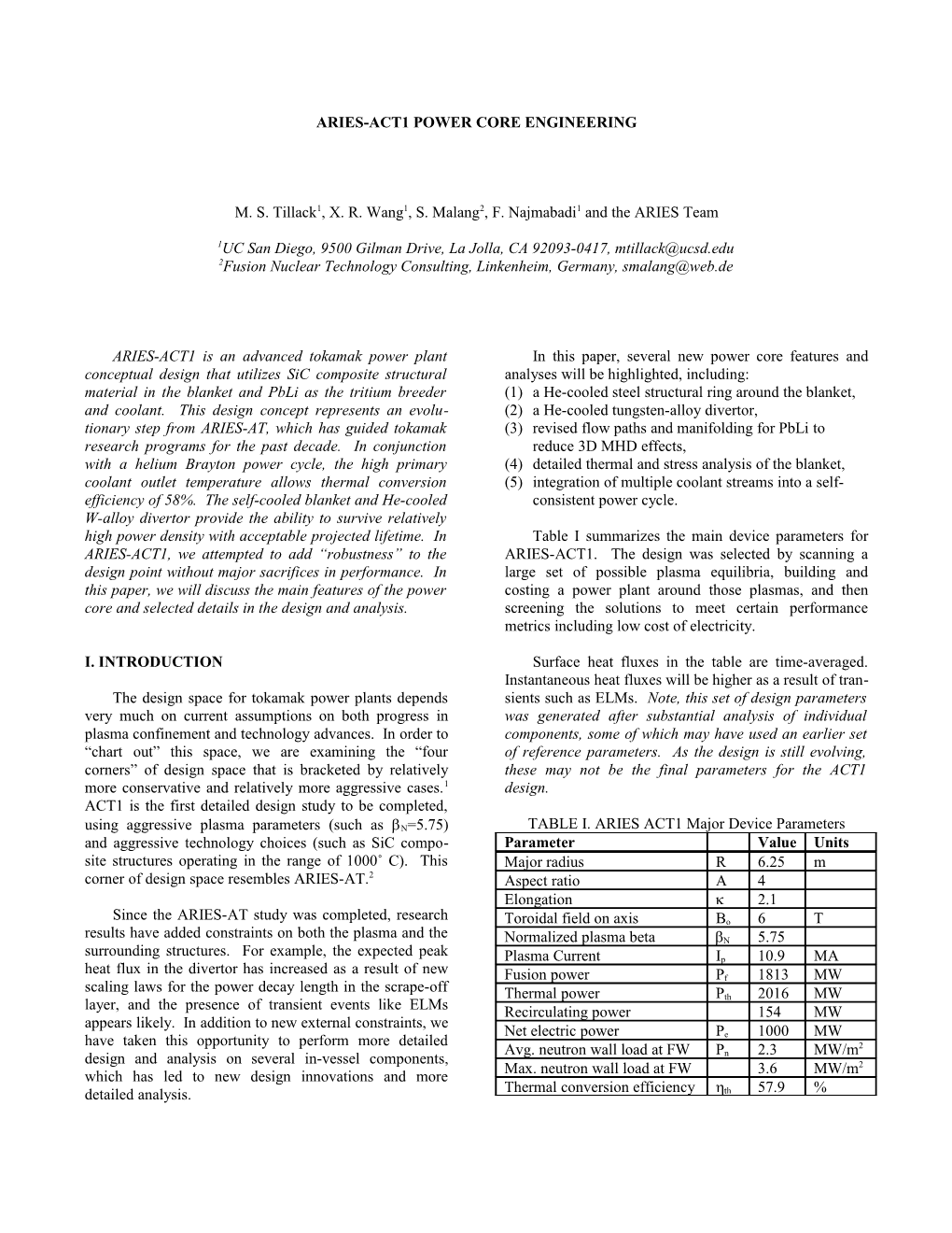 Aries-Act1 Power Core Engineering