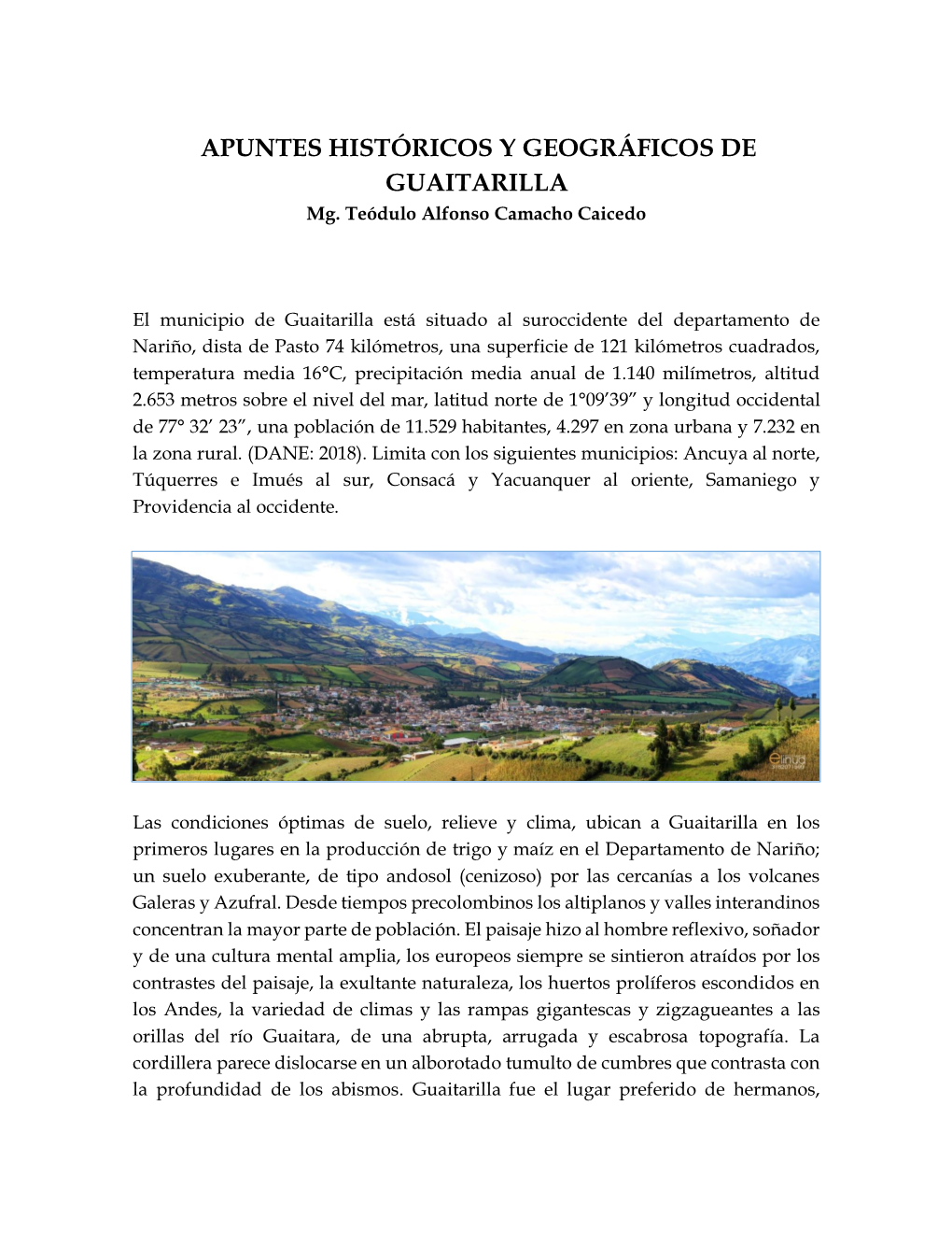 Documento Apuntes Historicos De Guaitarilla