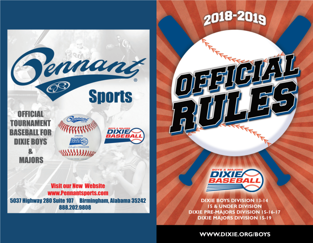 2019 League Insurance Endorsed by Dixie Boys Baseball, Inc