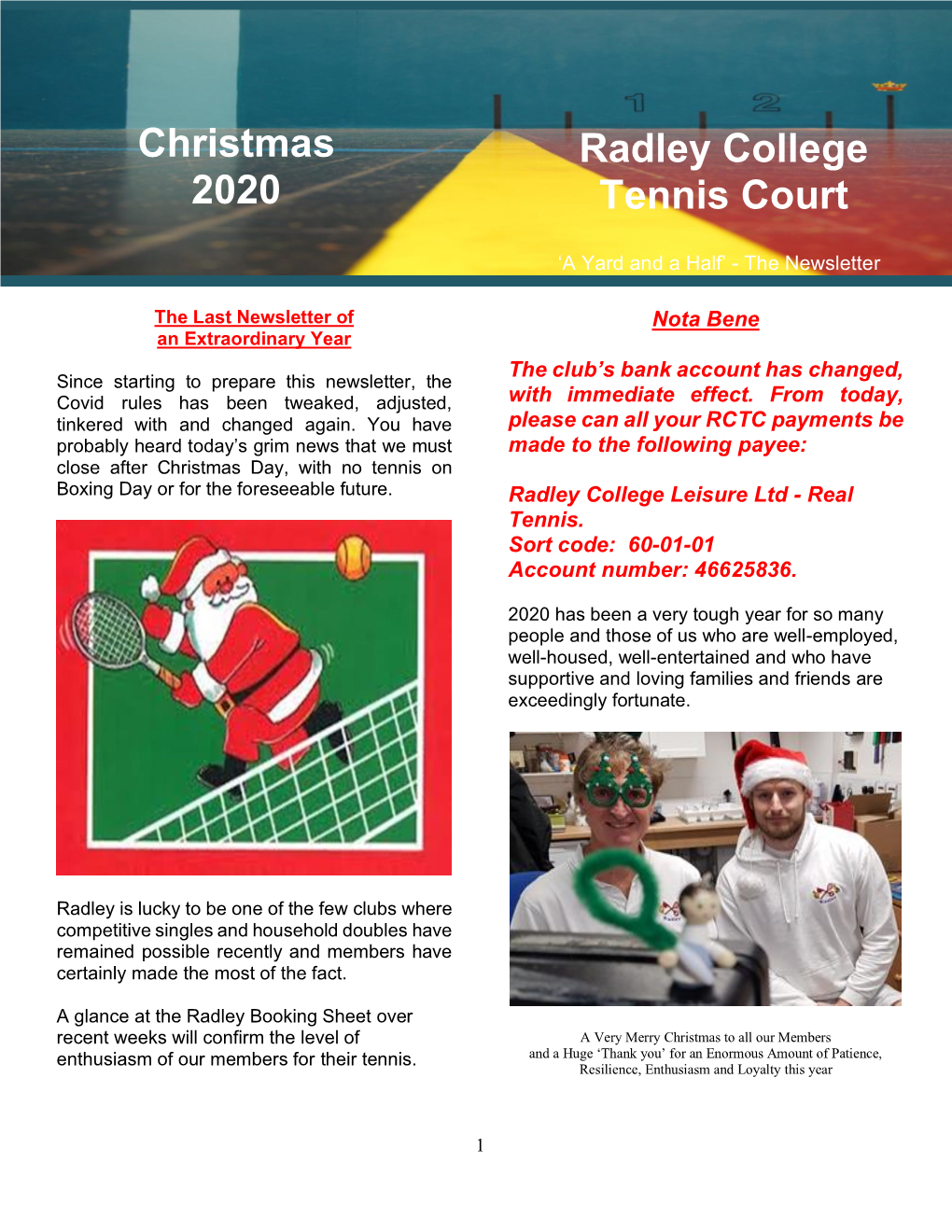 Radley College Tennis Court Christmas 2020