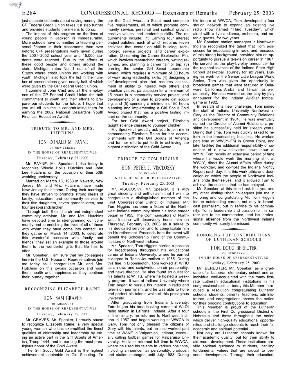 CONGRESSIONAL RECORD— Extensions Of