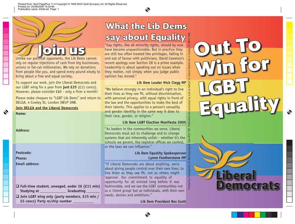 LGBT Lib Dems Pride Leaflet