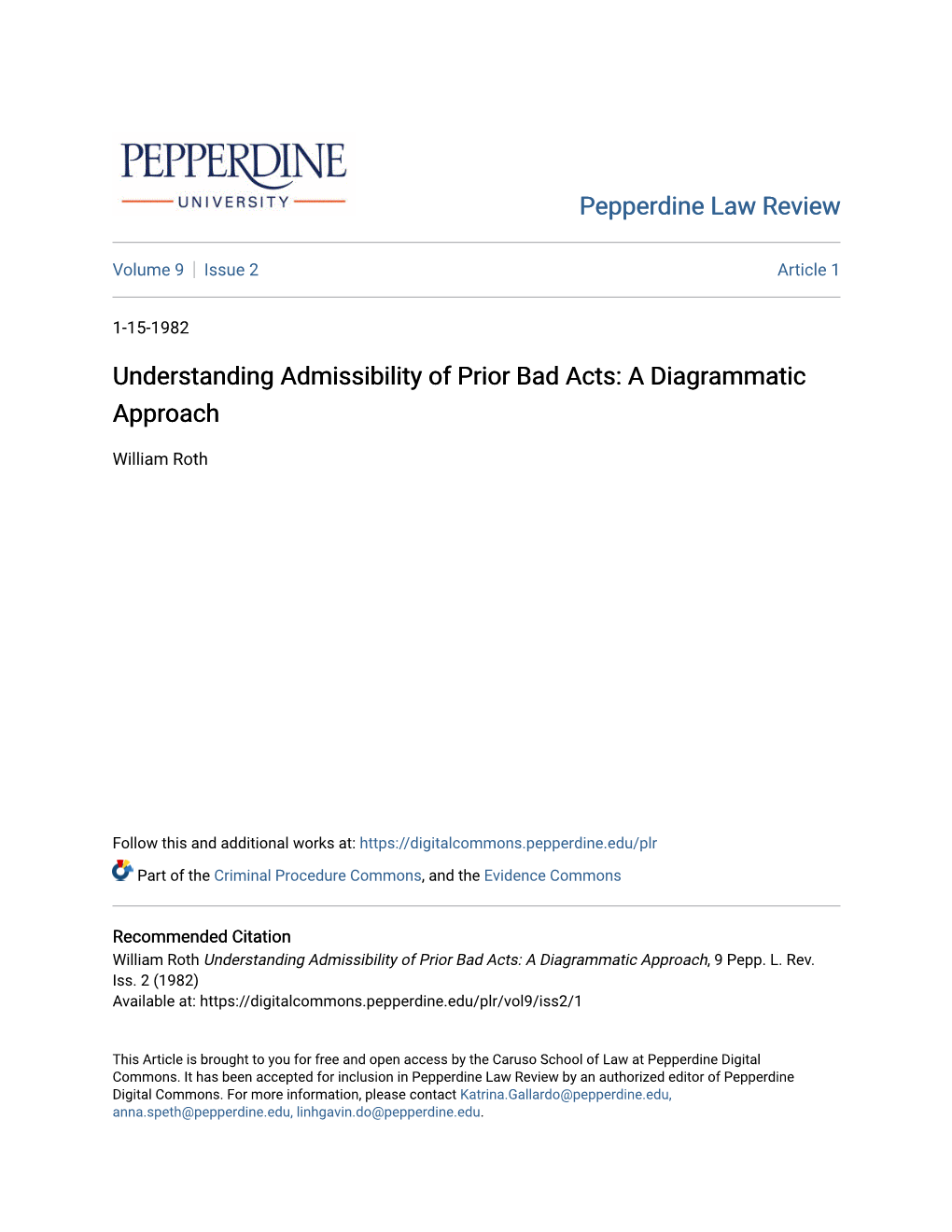 Understanding Admissibility of Prior Bad Acts: a Diagrammatic Approach