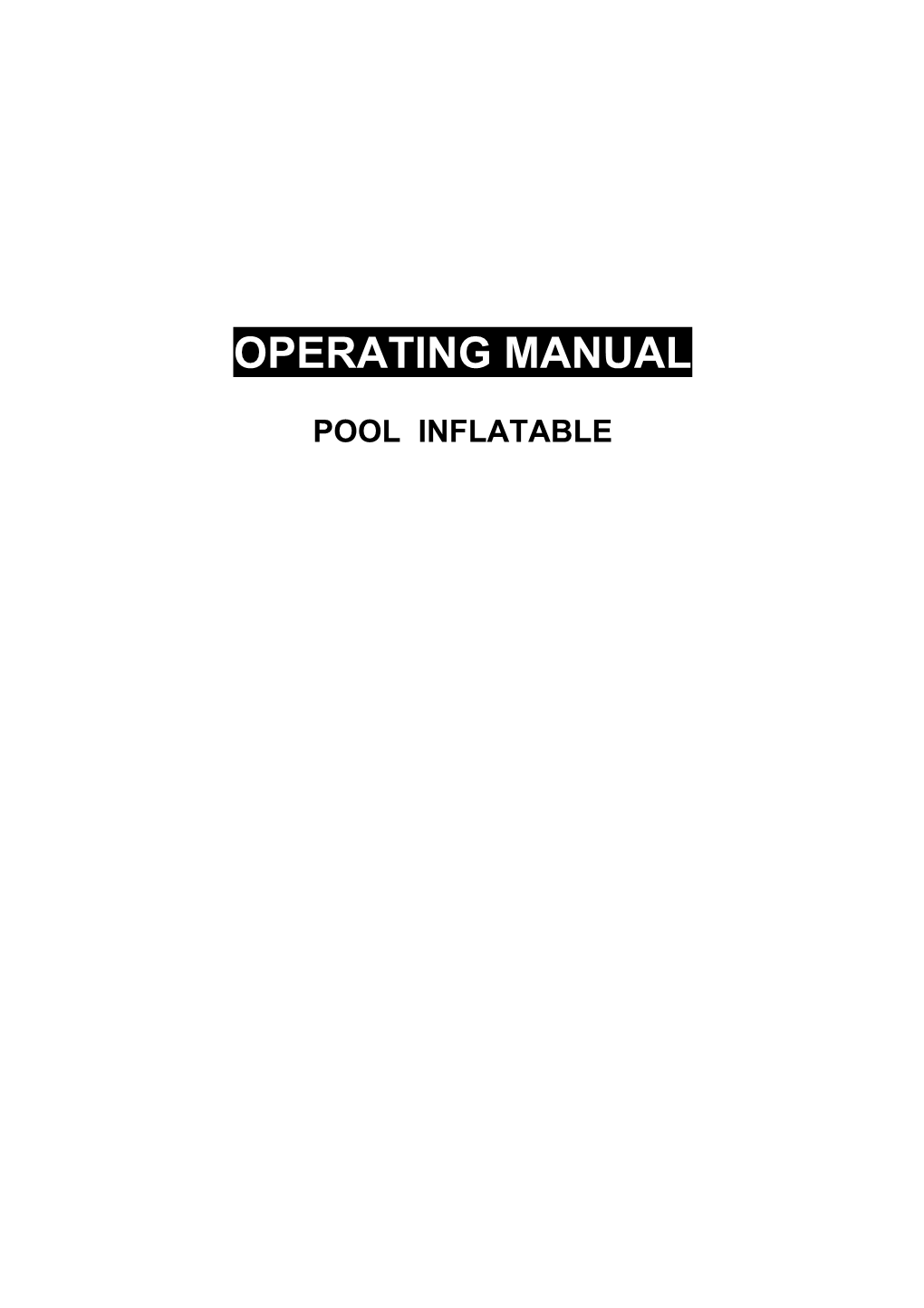 Operating Manual