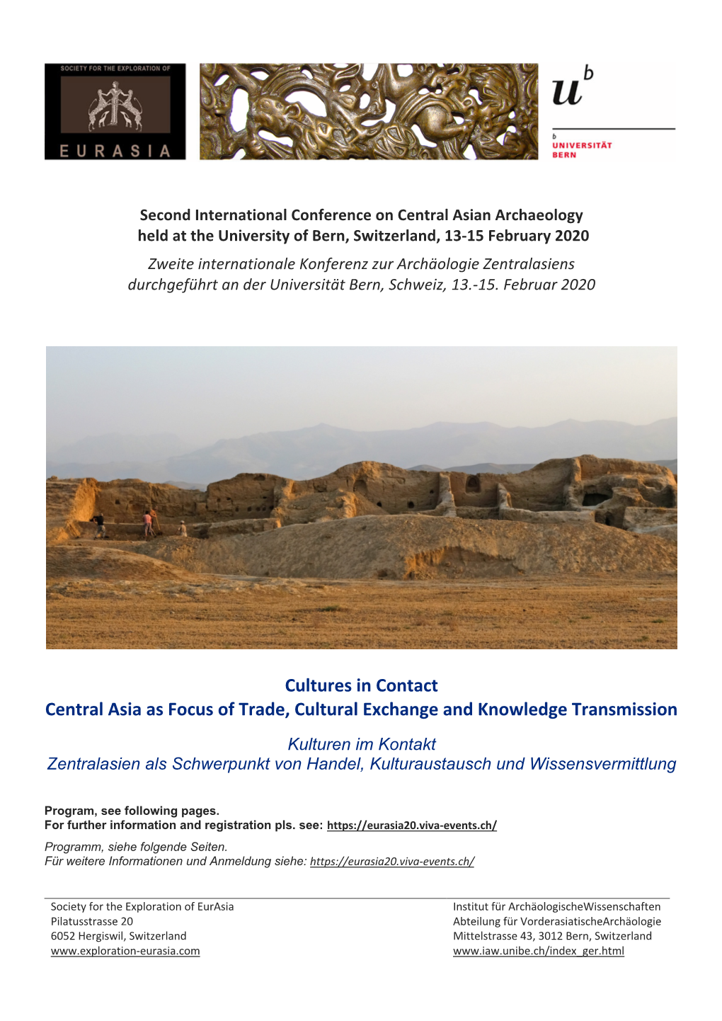 Cultures in Contact Central Asia As Focus of Trade, Cultural Exchange and Knowledge Transmission