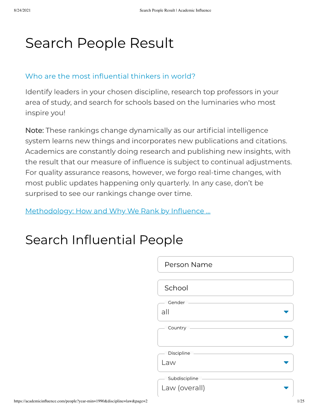 Search People Result | Academic Infuence