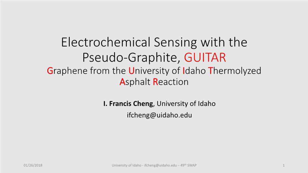 Graphene from the University of Idaho Thermolyzed Asphalt Reaction (GUITAR) Is It an Amorphous Carbon, Graphite Or a New Carbon