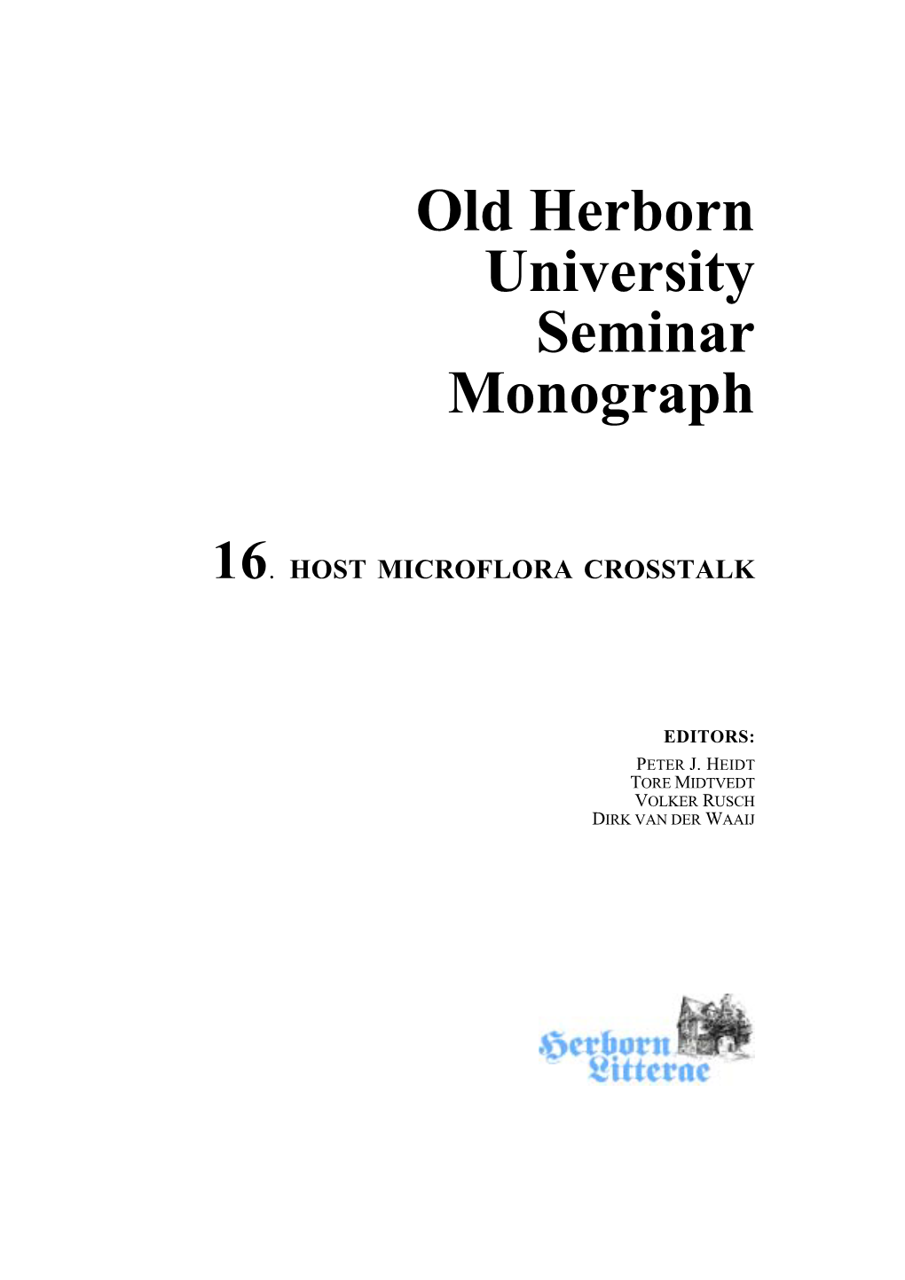 Old Herborn University Monograph 16