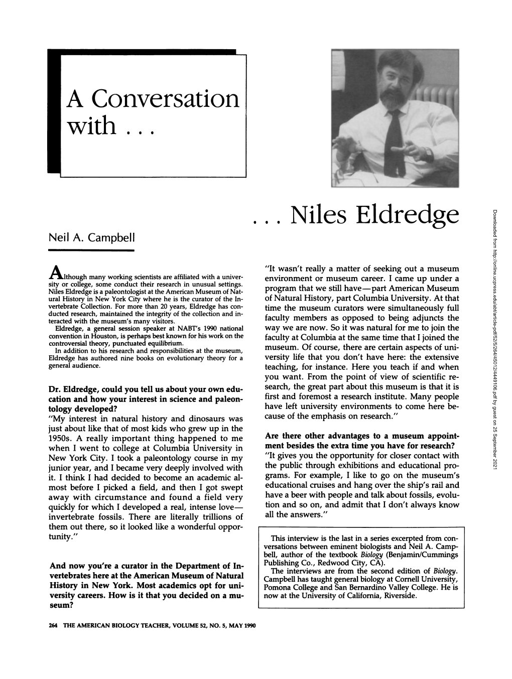 A Conversation With...Niles Eldredge