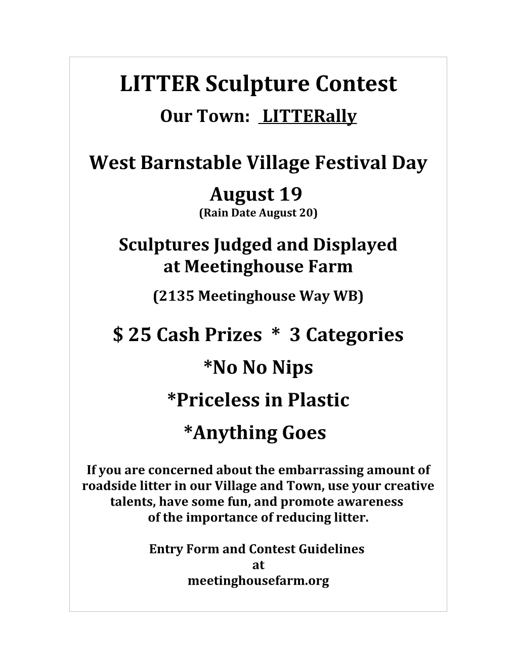 LITTER Sculpture Contest