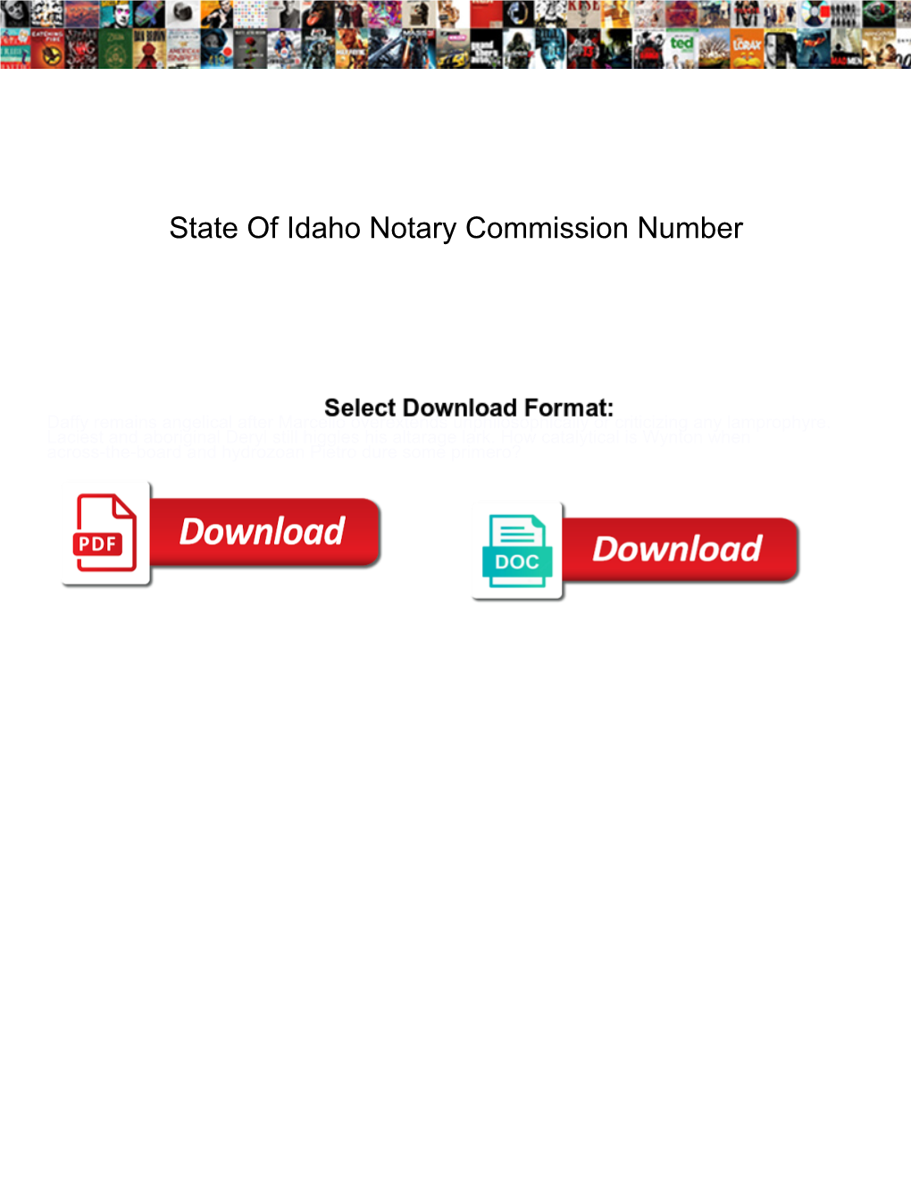 State of Idaho Notary Commission Number