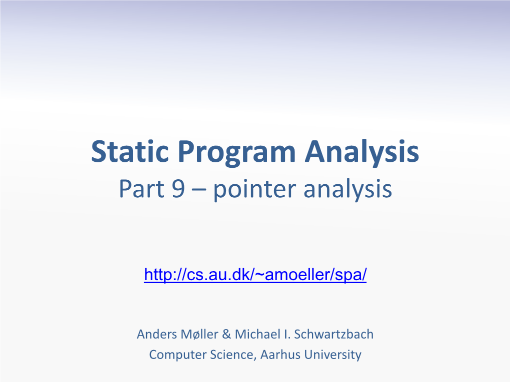 Pointer Analysis