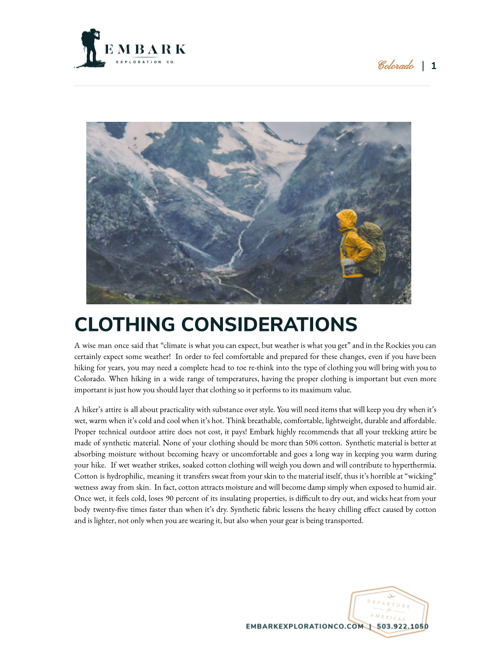 Clothing Considerations