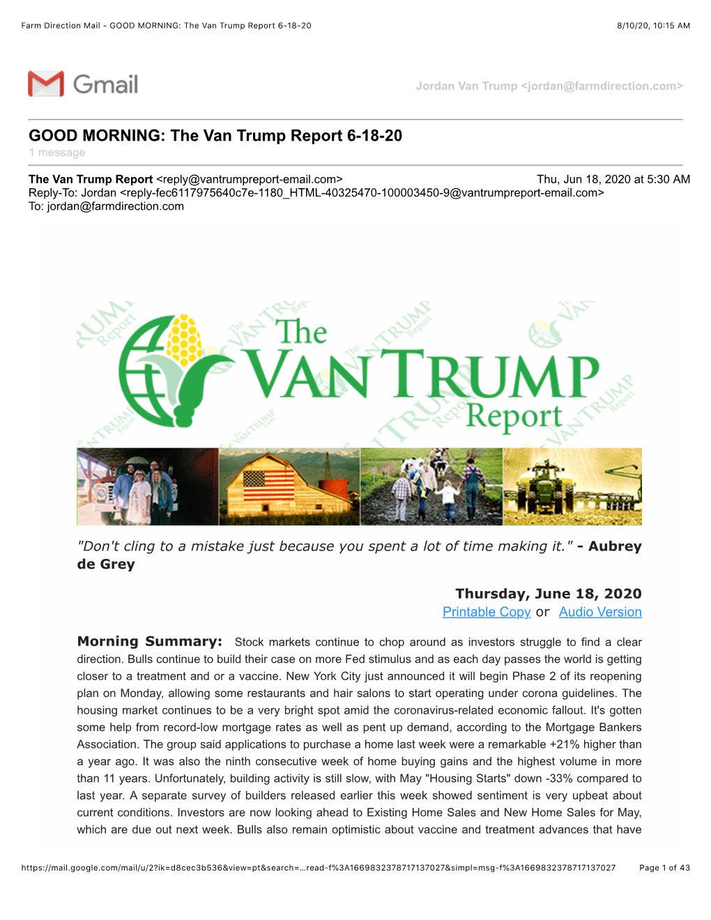 The Van Trump Report 6-18-20 8/10/20, 10:15 AM