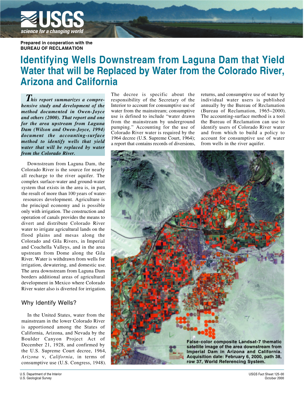 Identifying Wells Downstream from Laguna Dam That Yield Water That