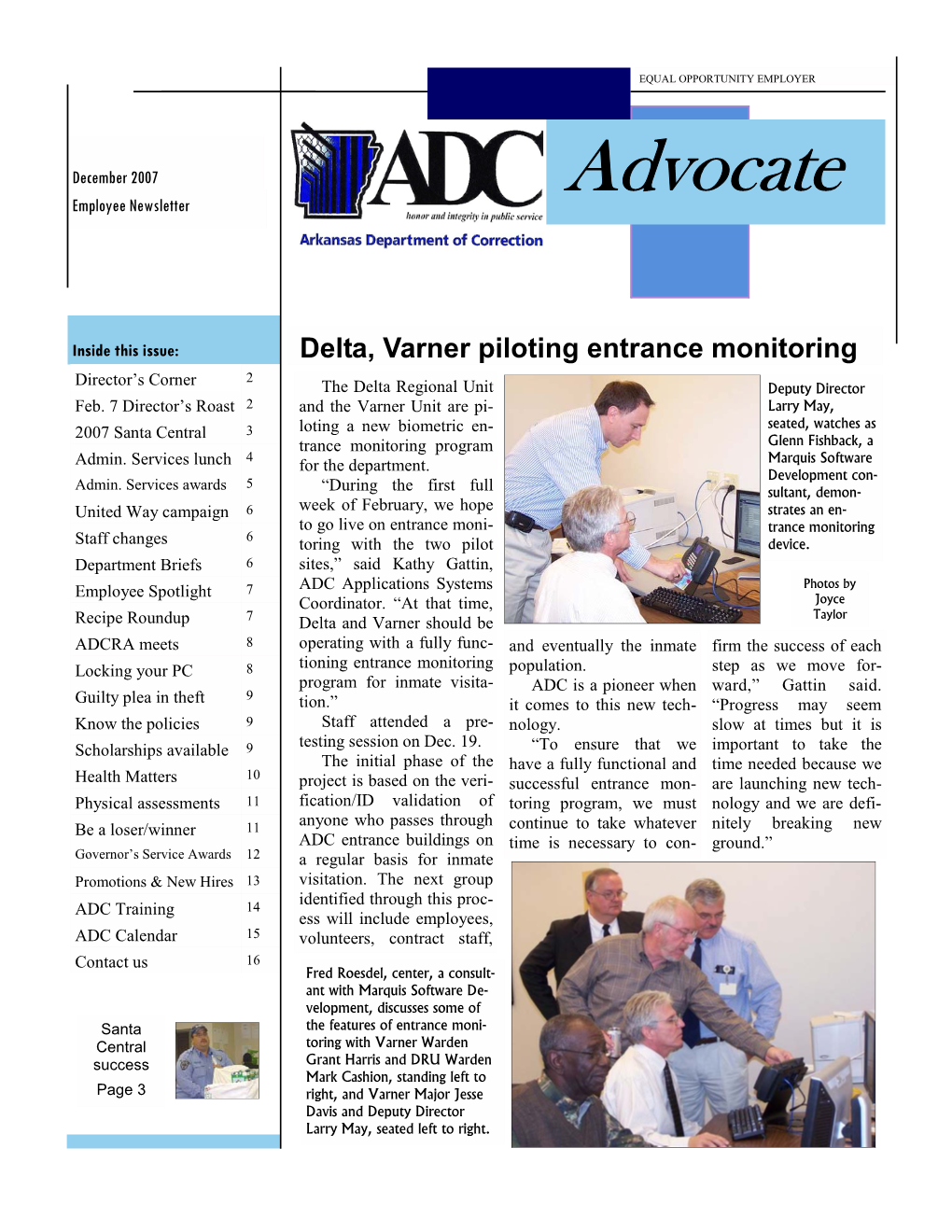 December 2007 Advocate Employee Newsletter