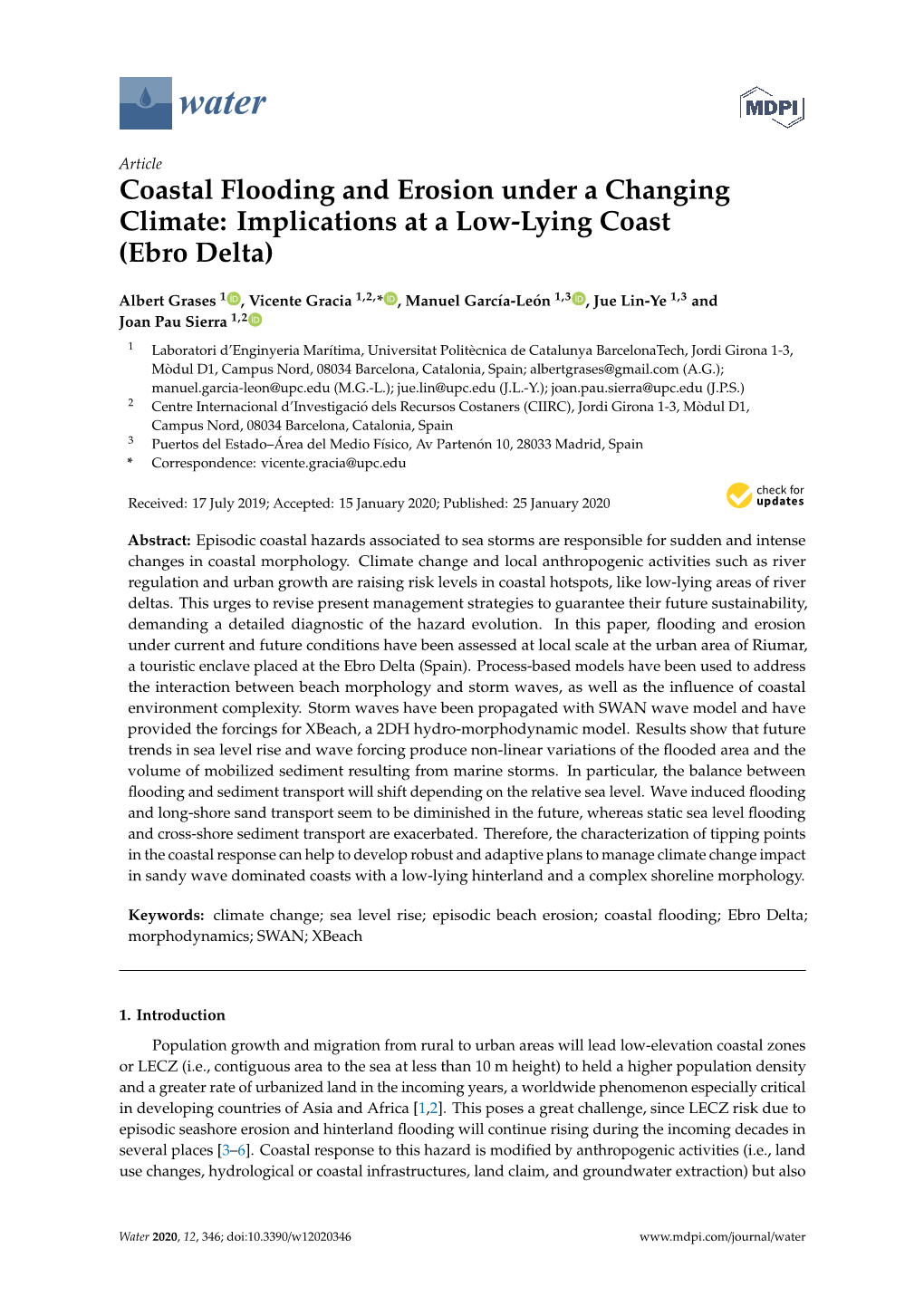 Coastal Flooding and Erosion Under a Changing Climate: Implications at a Low-Lying Coast (Ebro Delta)