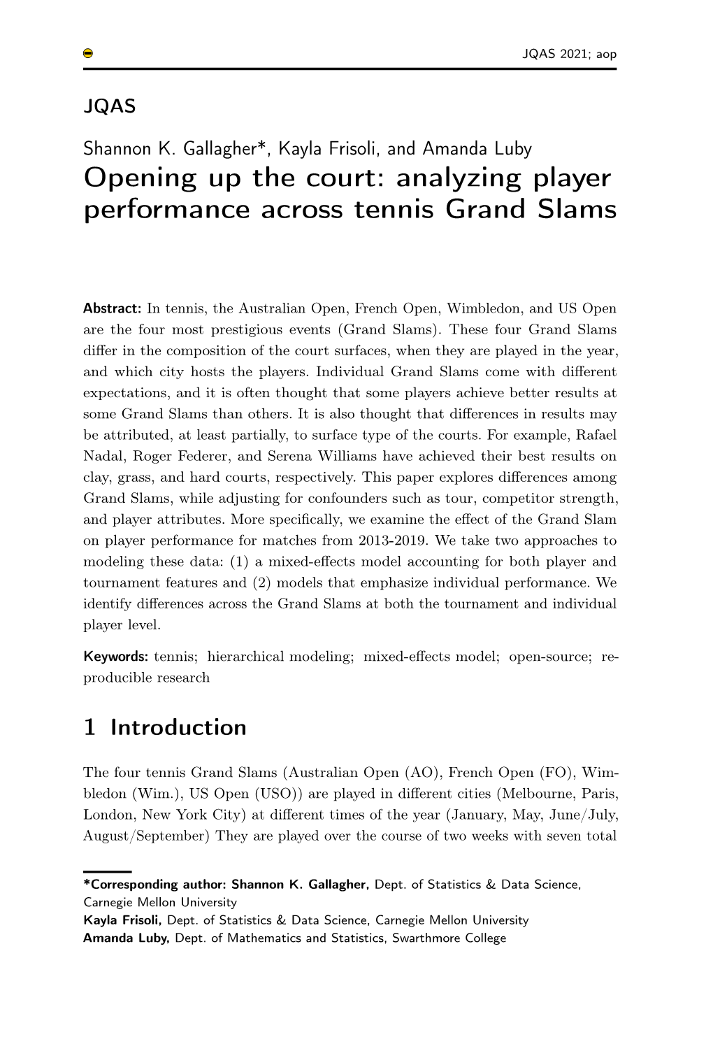 Analyzing Player Performance Across Tennis Grand Slams