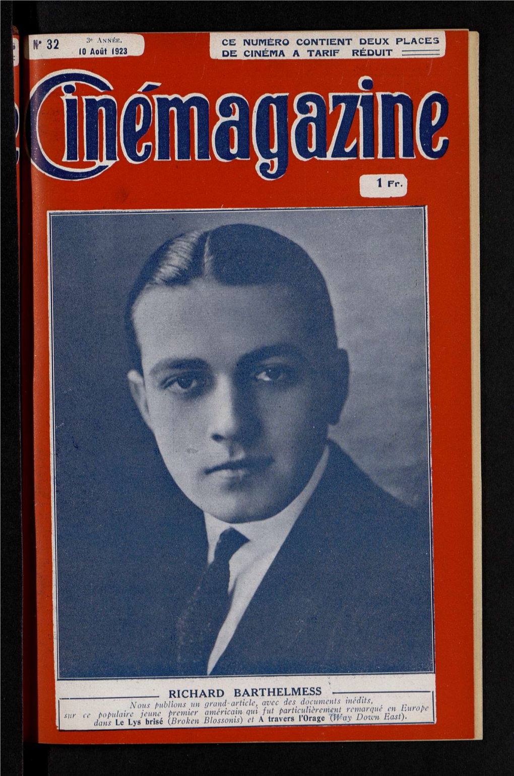 Cinémagazine 1923 N°32, 10/08/1923