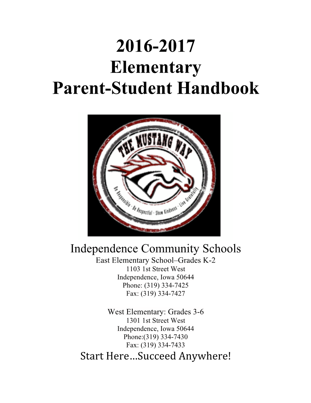 2016-2017 Elementary Parent-Student Handbook