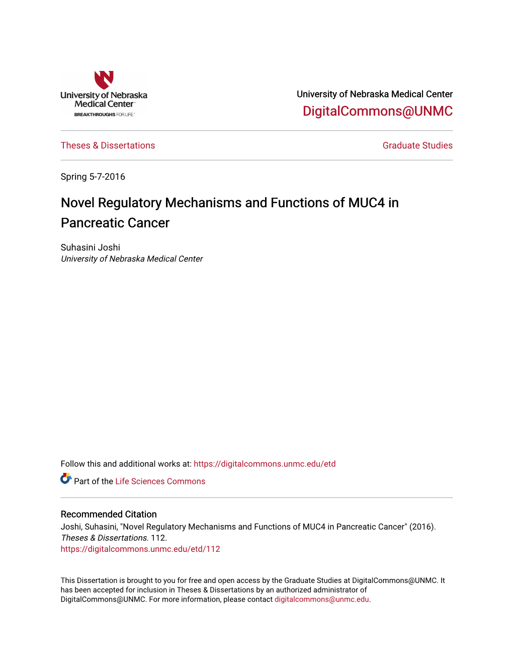 Novel Regulatory Mechanisms and Functions of MUC4 in Pancreatic Cancer