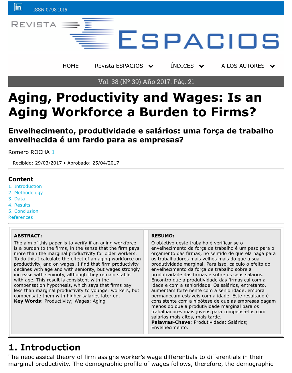 Aging, Productivity and Wages: Is an Aging Workforce a Burden to Firms?