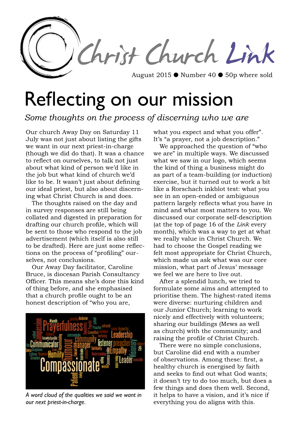 Reflecting on Our Mission Some Thoughts on the Process of Discerning Who We Are